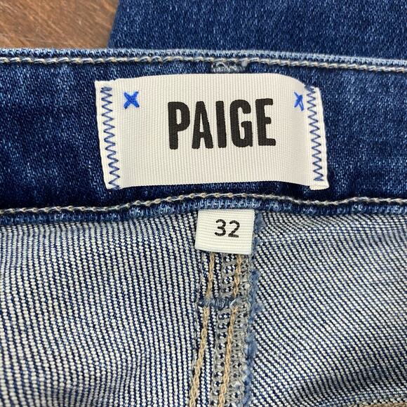 PAIGE Stella High Rise Modern Straight Leg Jeans Soleil Destructed Sz 32/14 $239 - Picture 12 of 15